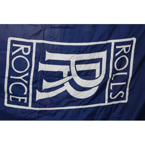 433 - Large Rolls Royce Bentley dealership flag appliquéd logos in white with boarders stitched in white, ... 