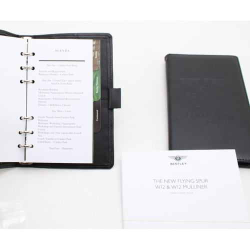 435 - Bentley Dealer Conference 2008 leather folder with wood samples 'With Compliments of the Bentley Woo... 