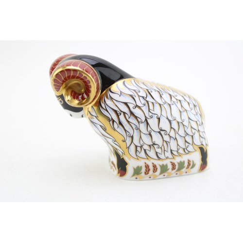 45 - Royal Crown Derby paperweight, Derby Ram, 7cm high, exclusively available from The Royal Crown Derby... 