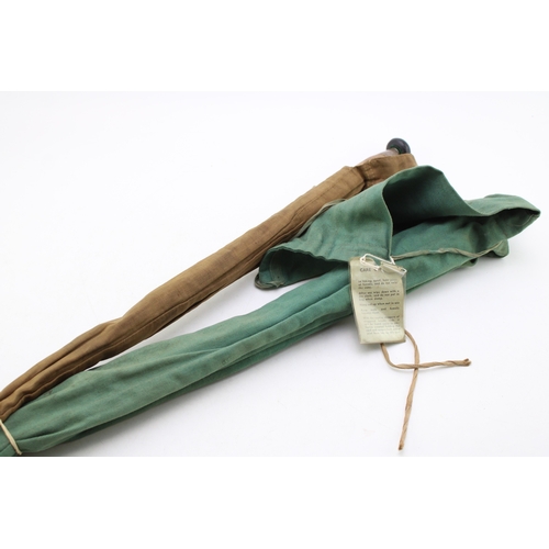 464 - Milwards 'Floathanger' split cane fishing rod, together with another example by 'Harrod's and Co Lon... 