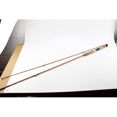 464 - Milwards 'Floathanger' split cane fishing rod, together with another example by 'Harrod's and Co Lon... 