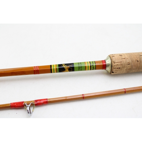 465 - Alcock's 'Luckstrike' split cane fishing rod, together with Alcock's 'Nimrod and Alcock's 'Hughes Pa... 