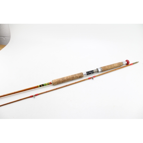 465 - Alcock's 'Luckstrike' split cane fishing rod, together with Alcock's 'Nimrod and Alcock's 'Hughes Pa... 