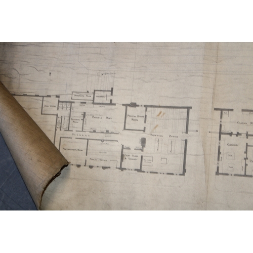 478 - Antique railway plan map, North Staffordshire Railway, Ground Floor Plan of Stoke-on-Trent Station t... 