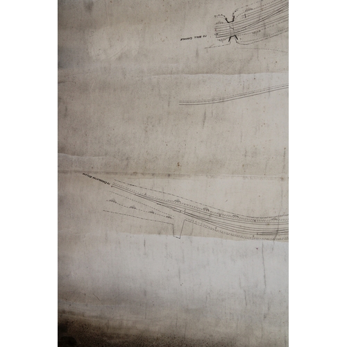 480 - Antique railway map, London, Midland and Scottish Railway, 40ft survey, North Stafforshire section, ... 