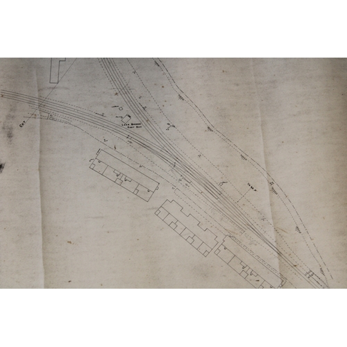 480 - Antique railway map, London, Midland and Scottish Railway, 40ft survey, North Stafforshire section, ... 