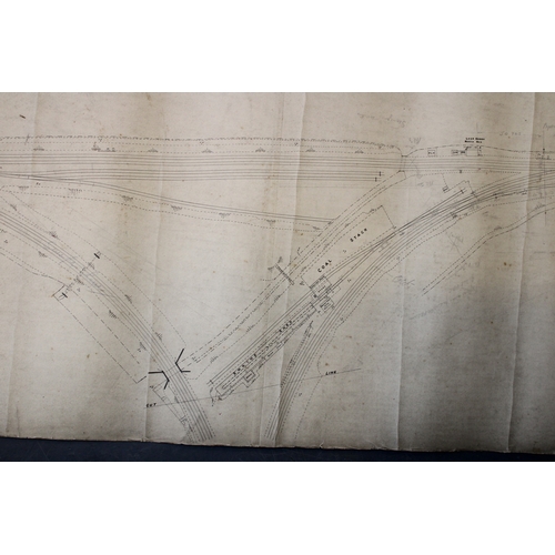 480 - Antique railway map, London, Midland and Scottish Railway, 40ft survey, North Stafforshire section, ... 