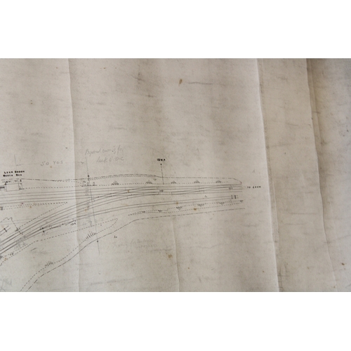 480 - Antique railway map, London, Midland and Scottish Railway, 40ft survey, North Stafforshire section, ... 
