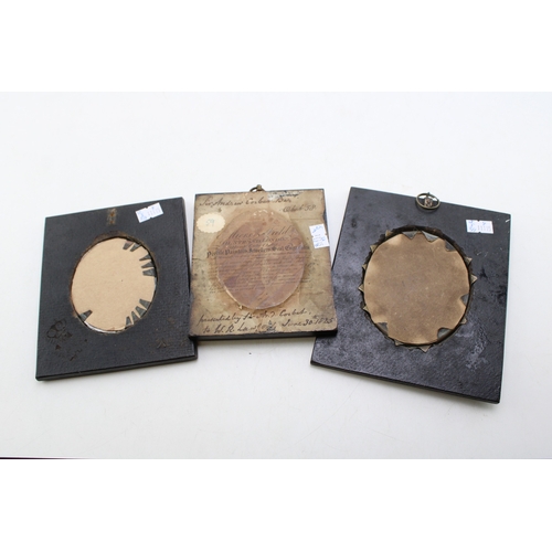 520 - Three 19th Century Portrait Miniatures one inscribed Sir Andrew Corbet Bar Dated 1825