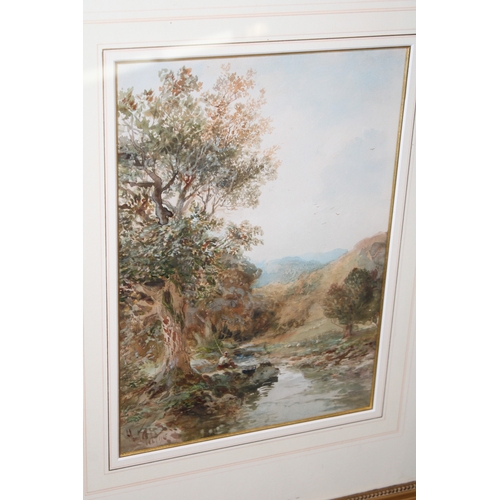 524 - Pair of framed, mounted and glazed watercolours by Albert Pollitt dated 1915. Nice images one depict... 