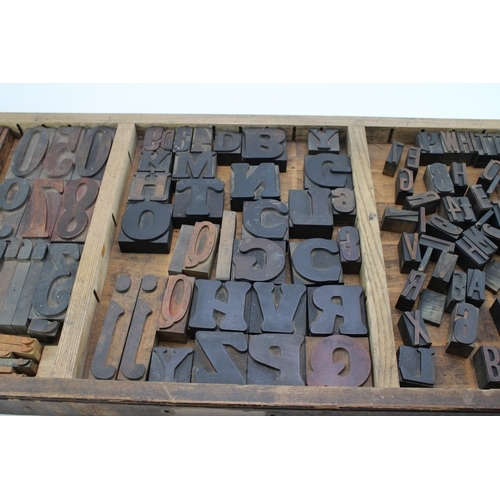 531 - Vintage printers drawer complete with a number of printing blocks, 83cm x 36cm, (Qty).