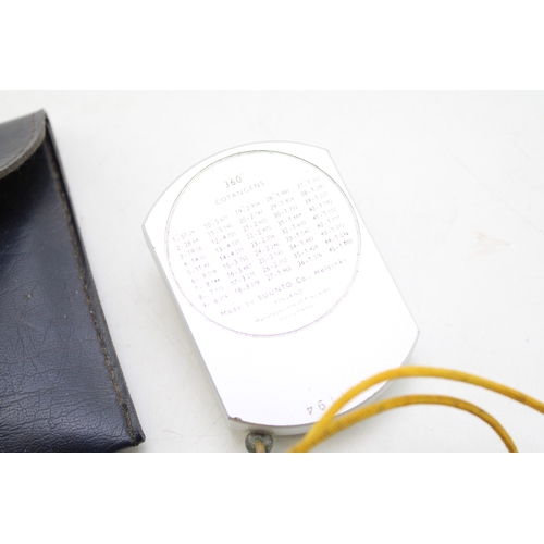 533 - Suunto Co. Finland sighting compass, KB-77/360RT bearing compass, in light alloy housing, in leather... 