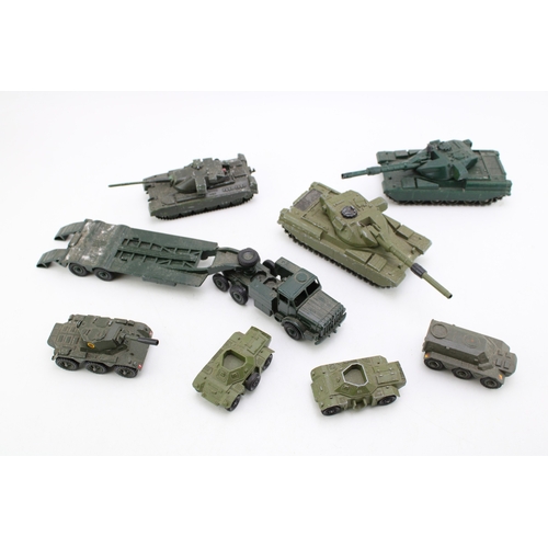 540A - A collection of die-cast model military vehicles, to include Dinky Cheiftain tank, Corgi Toys Saladi... 