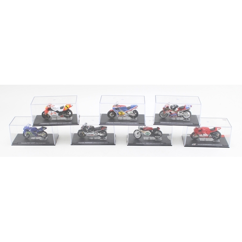 544 - A collection of 1/24 Deagostini die-cast, model motorcycles, (9).