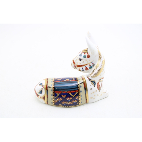 55 - Royal Crown Derby paperweight, Donkey, 14cm, designed by John Ablitt, gold stopper, red printed mark... 