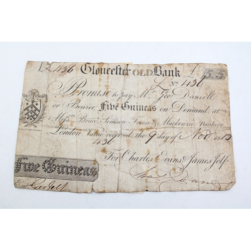 564 - Five Guineas Bank Note issued by Gloucester Old Bank No. 436, Bruce Simpson Freen & Mackenzie, Banke... 