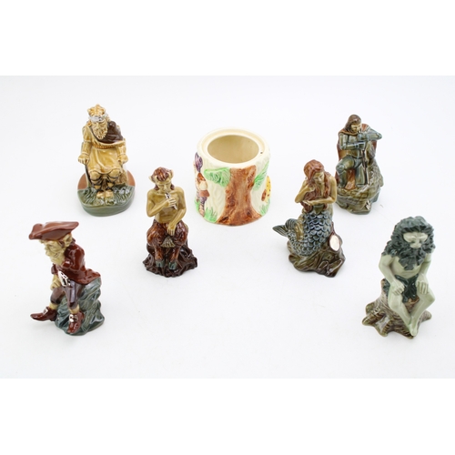 65 - A Wade Heath Snow White and the Seven Dwarfs jar, without lid, with King Canute, with British Myths ... 