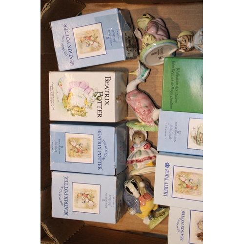 69 - Beatrix Potter figures by John Beswick, Wedgwood and Royal Albert to include, Peter ate a Radish, Mr... 
