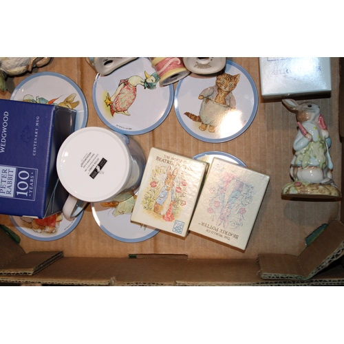 69 - Beatrix Potter figures by John Beswick, Wedgwood and Royal Albert to include, Peter ate a Radish, Mr... 