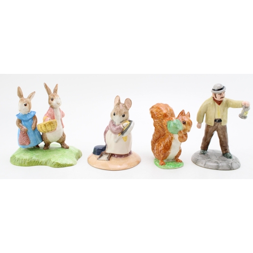 71 - Beswick Beatrix Potter to include a Flopsy and Benjamin Bunny tableau, Hunca Munca, Squirrel Nutkin ... 