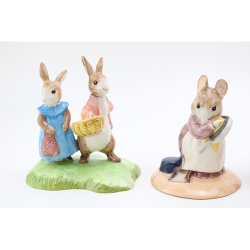 71 - Beswick Beatrix Potter to include a Flopsy and Benjamin Bunny tableau, Hunca Munca, Squirrel Nutkin ... 