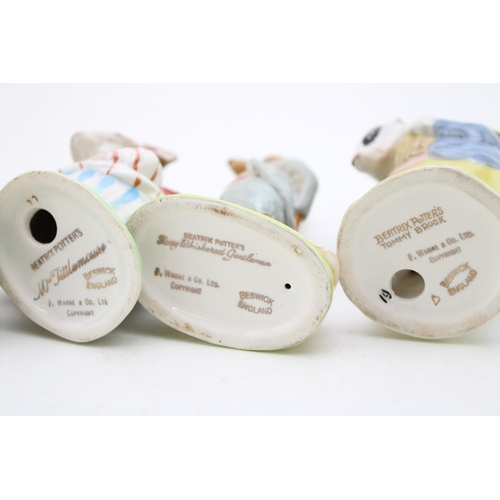 76 - Beswick Beatrix Potter figures, all with gold backstamps, to include Pigling Bland, Old Mr Brown, Sa... 