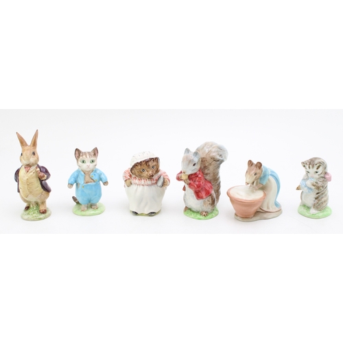 77 - Beswick Beatrix Potter figures, all with gold backstamps, to include Mr Benjamin Bunny, Tom Kitten, ... 