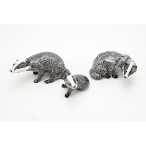 83 - Beswick badger family to include 3392, 3393 and 3394 (3).