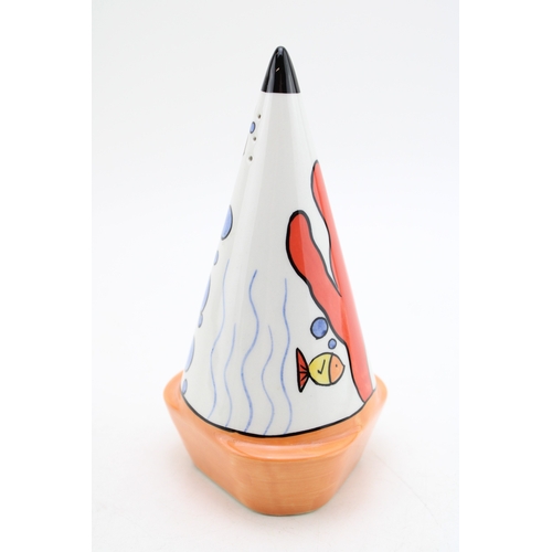 206 - An early Lorna Bailey sugar shaker in the Aqua design, with Old Ellgreave backstamp, 16.5cm tall.