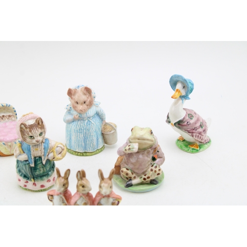 245 - Beswick Beatrix Potter figures, all with gold backstamps, to include Mr Jeremy Fisher, Hunca Munca, ... 