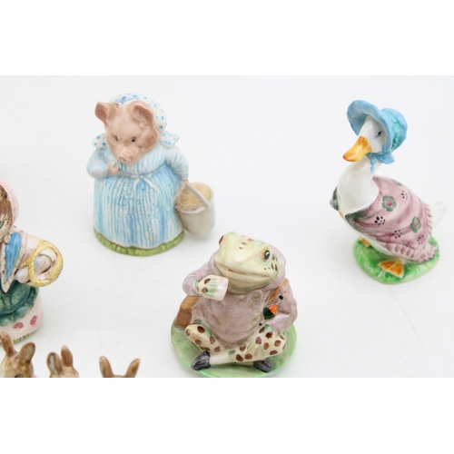 245 - Beswick Beatrix Potter figures, all with gold backstamps, to include Mr Jeremy Fisher, Hunca Munca, ... 