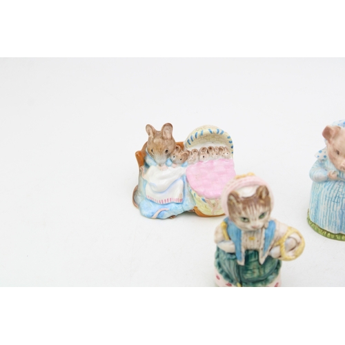 245 - Beswick Beatrix Potter figures, all with gold backstamps, to include Mr Jeremy Fisher, Hunca Munca, ... 