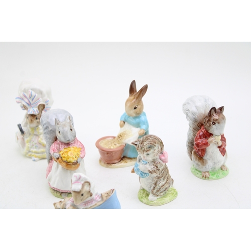247 - Beswick Beatrix Potter figures, all with gold backstamps, to include Timmy Tiptoes, Goody Tiptoes, C... 
