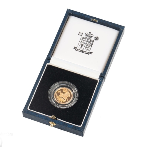20 - HALF 22ct gold proof sovereign coin 1996, Royal Mint limited edition.  In capsule, boxed & COA.