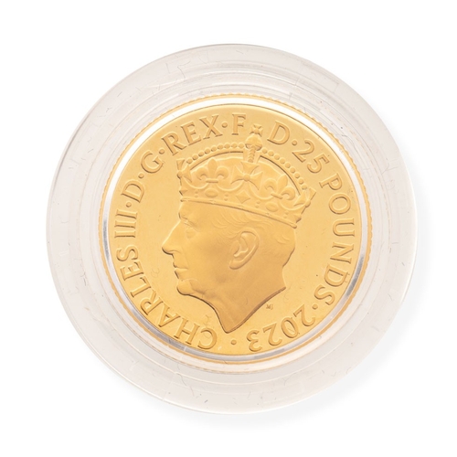 24 - Gold proof .999 / fine / 24ct gold quarter ounce coin, 7.8g. Royal Mint imited edition 703/ 1250.  C... 