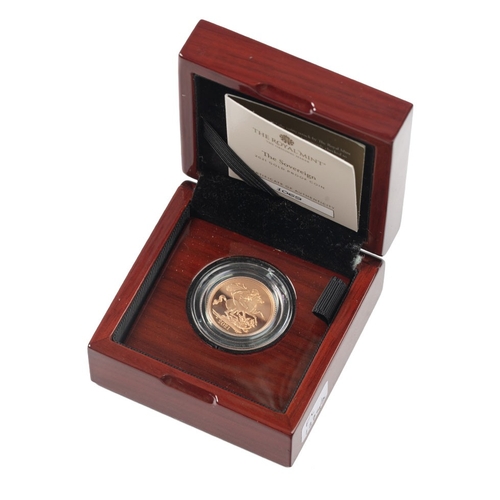 26 - FULL 22ct gold proof sovereign coin 2021, Royal Mint limited edition 1069/7995.  In capsule, boxed &... 
