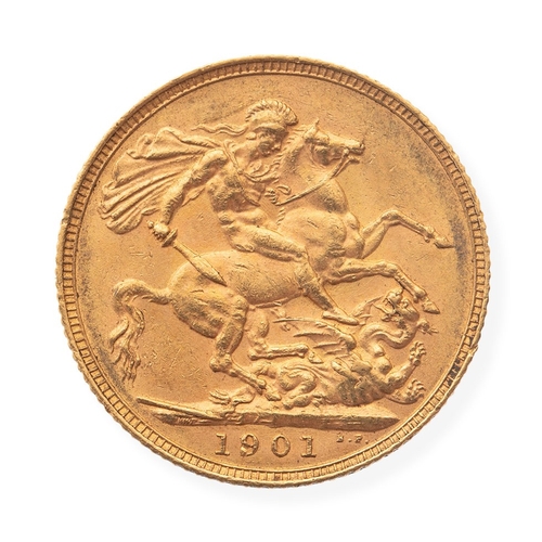 47 - 22ct gold FULL sovereign, 1901, Queen Victoria.