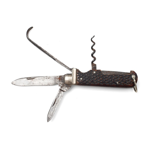 201 - Early 20th Century George Butler & Co Sheffield Stag Antler Bone Handle Horseman's or Coachman's Fol... 
