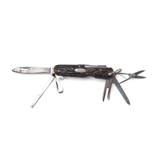 202 - A Scarce Quality Early 20th Century John Blyde Sheffield Anglers Fly Fishing Fisherman's Stag Antler... 