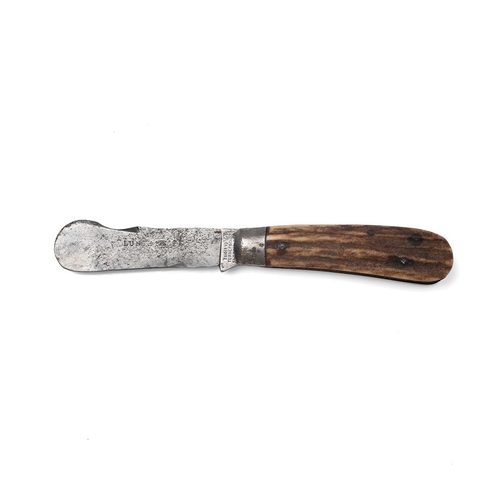 206 - An Unusual and Rare Thomas Turner & Co Stag Antler Bone Handle Lunch Knife c1890