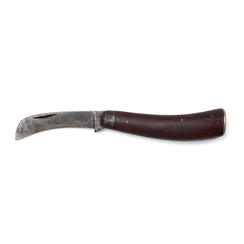 224 - A Johnson Western of Sheffield flat cap pruner pocket knife, wooden handles, stamped to blade, some ... 