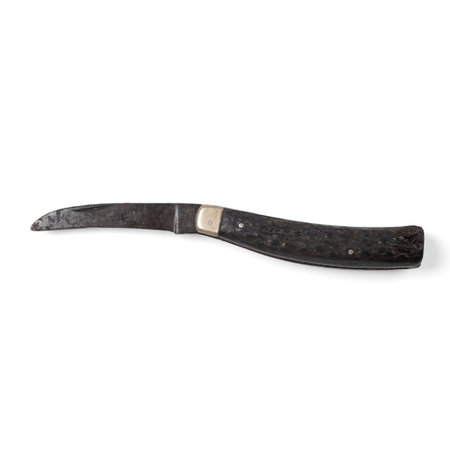 245 - Saynor flat butt pruner marked W. Saynor, Sheffield, wooden scales, 17.5cm extended.