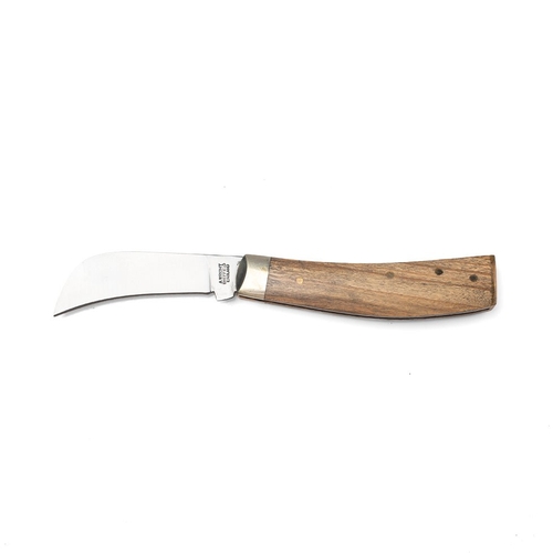 248 - A flat cap pruner pocket knife, by A Wright and Son of Sheffield, with olive wood handle, blade 7cm ... 