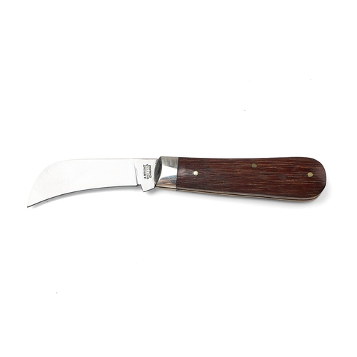 254 - A pruner pocket knife, by A Wright and Son of Sheffield, with wooden handle, blade 7cm long.