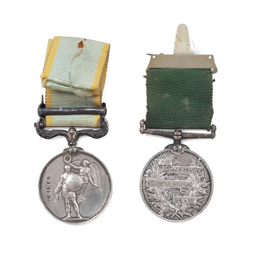 55 - Two 19th Victorian Medals including a Crimea 1854 Medal with a For Long Service in the Volunteer For... 