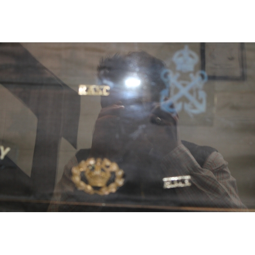 16 - A Framed Collection of British Army Cap Badges Including a Victorian North Staffordshire 1st Volunte... 