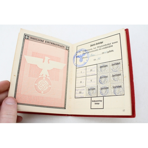 18 - WW2 Era German Third Reich NSDAP Membership Booklet possibly Harry Eppert 10 March 1893 joined 1.5.1... 