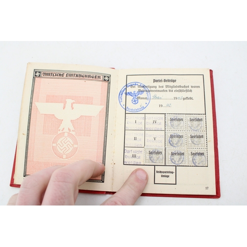 18 - WW2 Era German Third Reich NSDAP Membership Booklet possibly Harry Eppert 10 March 1893 joined 1.5.1... 