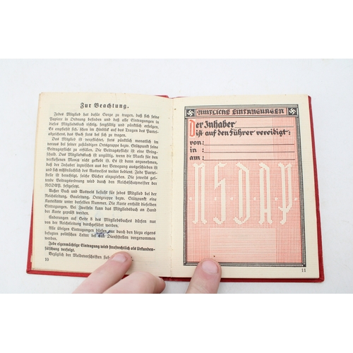 18 - WW2 Era German Third Reich NSDAP Membership Booklet possibly Harry Eppert 10 March 1893 joined 1.5.1... 
