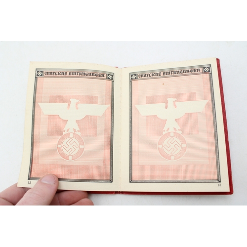 18 - WW2 Era German Third Reich NSDAP Membership Booklet possibly Harry Eppert 10 March 1893 joined 1.5.1... 